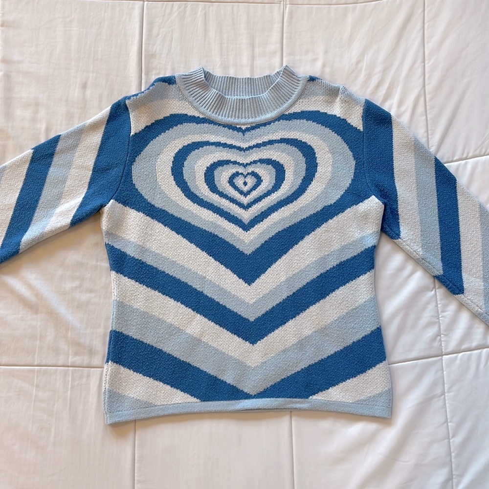 Cider Blue Heart Sweater